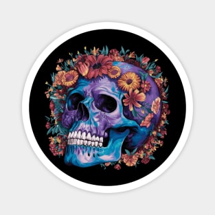 Floral Skull: Beauty and Darkness in Harmony Magnet